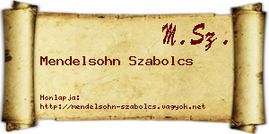 Mendelsohn Szabolcs névjegykártya