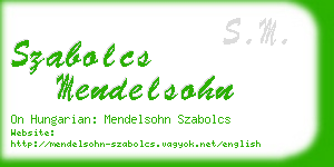 szabolcs mendelsohn business card